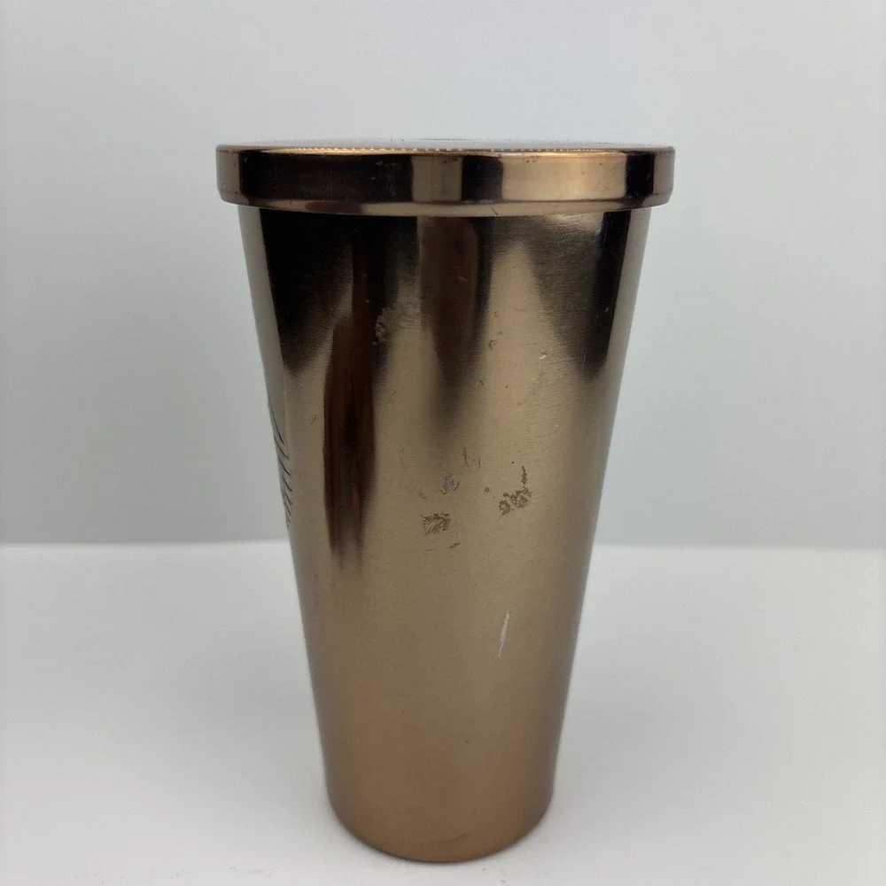 2016 Starbucks Golden Brown Cold Drink Tumbler No Straw‎